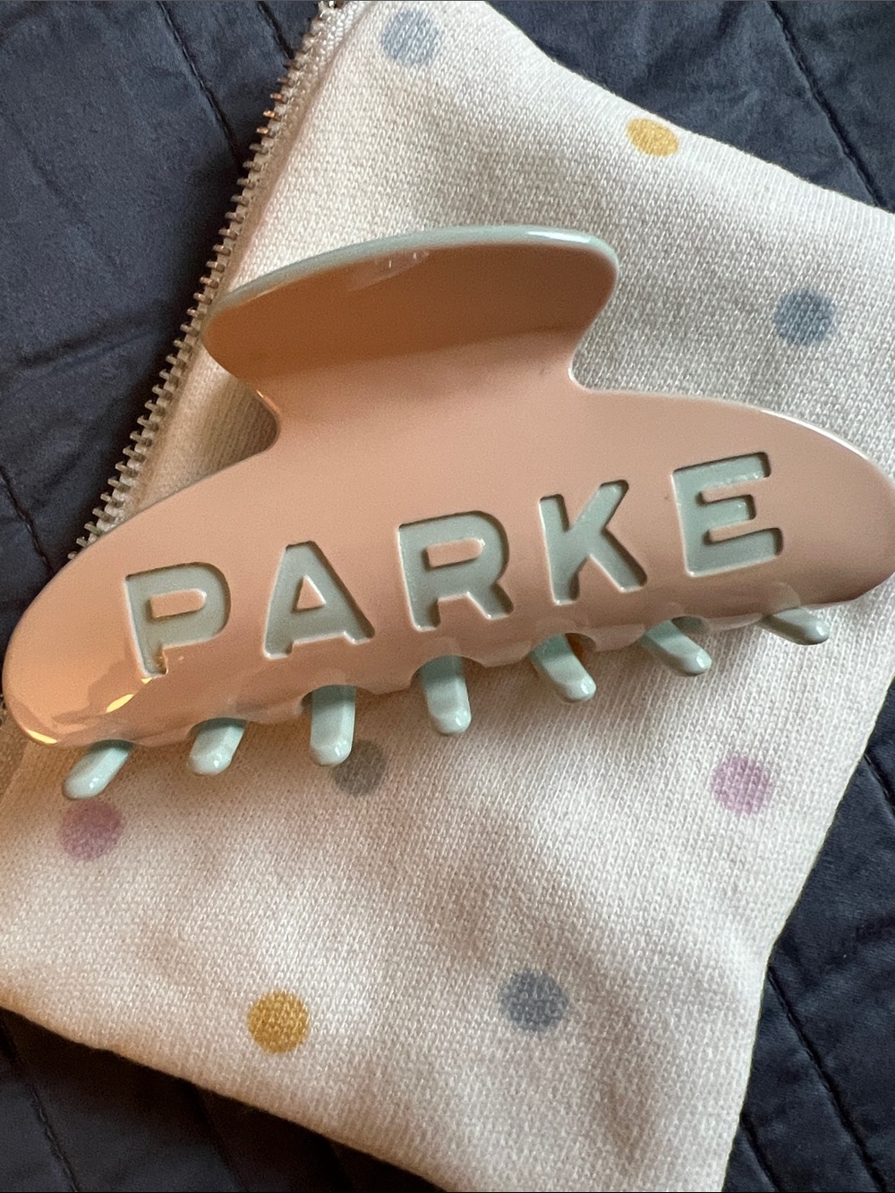 PARKE Cupcake Pink and Blue Hair Claw Clip w/ Pouch Birthday 2026 NEW IN BAG